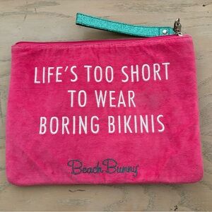 Beach Bunny pouch that you can put your bikinis in